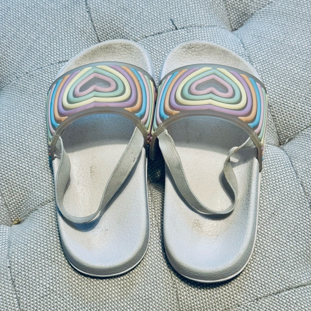 Primark rainbow flip flops size 9